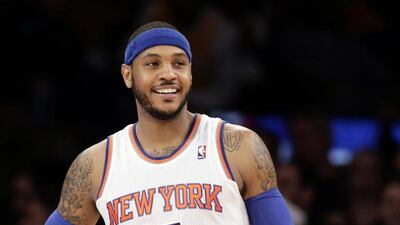 New York Knicks forward Carmelo Anthony is the lone bright spot for his team in an otherwise disappointing season. Jason Szenes/ EPA