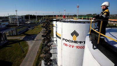 A worker at the central processing facility of a Rosneft-owned oilfield. It and other Russian energy firms are strengthening their positions across the Middle East. Sergei Karpukhin/Reuters