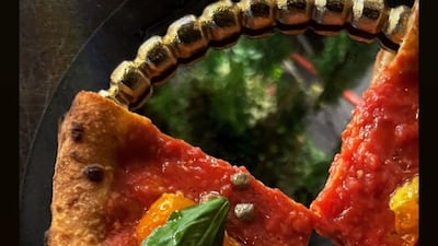 The marinara doppio crunch pizza uses twice-cooked dough. All photos: Via Toledo Dubai