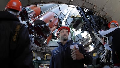 Ready for blast-off: The launchpad for the Soyuz mission is called Gagarin’s Start. It was from here, on April 12, 1961, that Yuri Gagarin took off on Vostok 1 to become the first person in space. Wednesday's launch will be the last time the pad is used as it cannot accommodate the new generation of Soyuz rockets coming into service. Pictured in the blast zone area is reserve astronaut Sultan Al Neyadi two days before the launch. Maxim Shipenko / Reuters