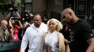 Cardi B leaves the 109th Precinct in Queens, New York Reuters