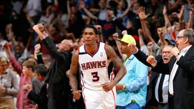 Louis Williams and the Atlanta Hawks lead the Pacers two games to three in their best-of-seven play-offs series. Kevin C Cox / Getty Images / AFP