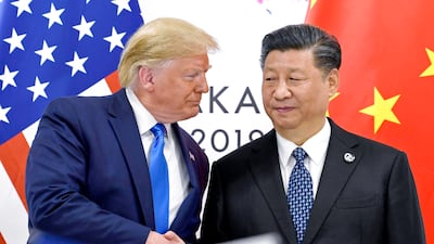 Donald Trump, during his first term as US president, meets China's President Xi Jinping at the 2019 G20 summit in Osaka. AP