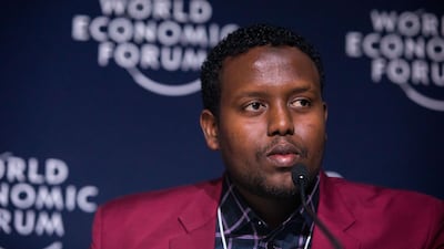 Mohammed Hassan Mohamud speaks in Davos. World Economic Forum