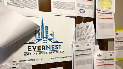 The offices of Evernest Holiday Homes Rental LLC on the 17th floor at the Sidra Tower in Al Sufouh, Dubai. Pawan Singh / The National