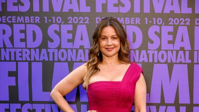 Lebanese presenter Raya Abiracher wears a one-shouldered crimson Georges Hobeika gown to attend the Celebration of Women in Cinema gala hosted by the Red Sea International Film Festival on May 21. AFP