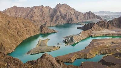 An aerial view of Hatta Dam