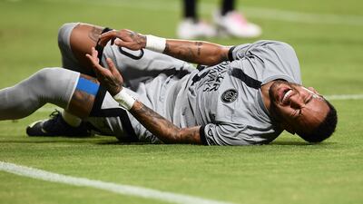 Neymar after his dive that earned PSG a first-half penalty. AFP