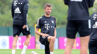 Thomas Mueller of Bayern Munich during a training session in Lagos, Portugal. Getty