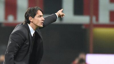 AC Milan manager Filippo Inzaghi reacts during his side's Serie A loss to Palermo on Sunday at the San Siro in Milan. Matteo Bazzi / EPA / November 2, 2014