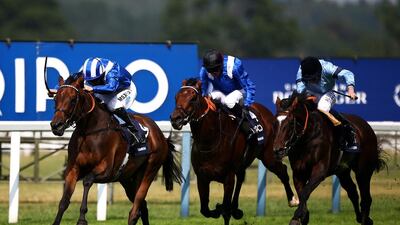 Taghrooda, left and Mukhadram, centre, impressed at Ascot on Saturday and could meet again at York on August 21. Charlie Crowhurst / Getty Images