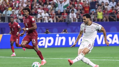 Mikel Merino scores for Spain in stoppage time. AFP