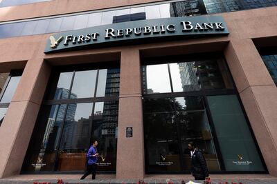 First Republic Bank was rescued by 11 major US lenders, which injected $30 billion in deposits to help the troubled institution. EPA