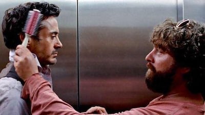 Robert Downey Jr, left, and Zach Galifianakis in Due Date. Courtesy Warner Bros