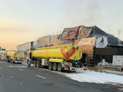 Dubai Civil Defence teams at Binous Gym. The blaze was swiftly brought under control. Photo: Civil Defence