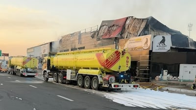 Dubai Civil Defence crews at the scene of the fire at Binous Gym. Photo: Dubai Civil Defence