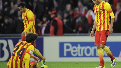 Barcelona's 1-0 defeat to Athletic Bilbao on Sunday was their second loss this week. Alvaro Barrientos / AP