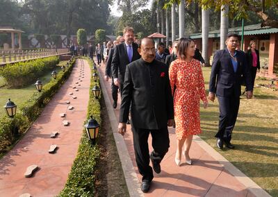German Foreign Minister Annalena Baerbock visiting India on Monday. AP