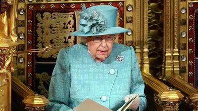 Britain's Queen Elizabeth II reads the Queen's Speech during the State Opening of Parliament. AFP