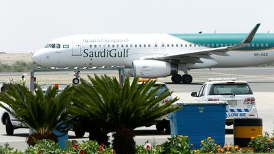 A Saudi plane at Abha airport. Reuters