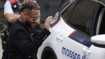 PSG Brazilian player Neymar leaves court in Barcelona. EPA