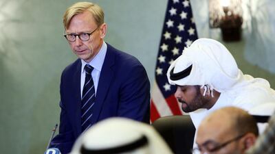 Brian Hook, the US special representative for Iran, on a tour of the Middle East. Yasser Al-Zayyat / AFP
