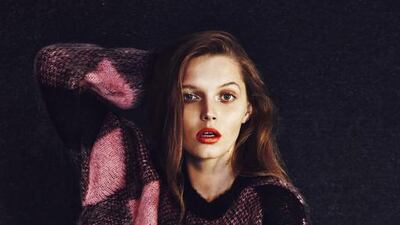 KEEPING THINGS CASUAL: Pink jumper, Dh1,220, Sandro at Bloomingdale’s.