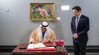 The visit is the latest overseas visit conducted by Sheikh Khaled since he was named Crown Prince of Abu Dhabi in March last year.