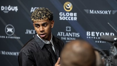 Barcelona teen sensation Lamine Yamal at the Global Soccer Awards at Atlantis The Royal in Dubai. All images Antonie Robertson / The National