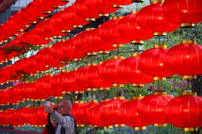 Red symbolises good fortune in Chinese culture. EPA