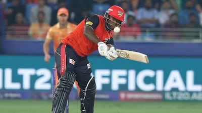 Sherfane Rutherford made 37 for Desert Vipers in their win against Gulf Giants in Dubai on February 8, 2023. All photos by CREIMAS