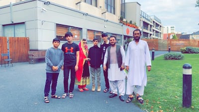 Jamal Barak with his family outside the Ramada hotel in Coventry. Photo: Jamal Barak
