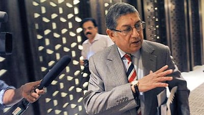 N Srinivasan continue to preside over the BCCI despite investigations into corruption in the IPL. Roslan Rahman / AFP