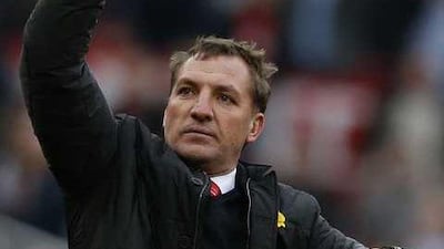 Brendan Rodgers has Liverpool second in the Premier League, four points behind Chelsea with a game in hand. Phil Noble / Reuters
