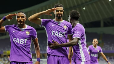 Al Ain's Yahya Ben Khaleq scores. UAE Pro League, Al Ain v Al Wasl. Hazza Bin Zayed Stadium, Al Ain, Abu Dhabi. Chris Whiteoak / The National