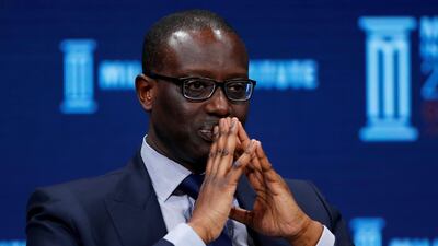 Tidjane Thiam, chief executive of Credit Suisse. The Zurich-based bank is considering hundreds of job cuts to slash costs. REUTERS/Mike Blake/File Photo