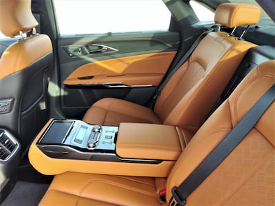The rear seats have as much legroom as a Mercedes S-Class or BMW 7 Series.