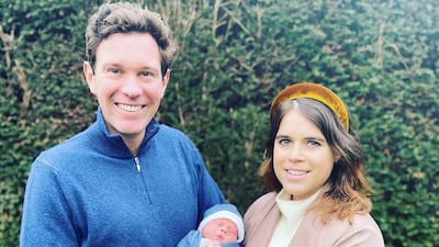 August Philip Hawke Brooksbank, born February 9, 2021. Son of Princess Eugenie and Jack Brooksbank. Instagram / Princess Eugenie
