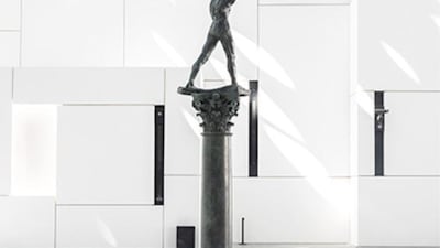 ‘The Walking Man, On a Column’ is a sculpture of a man devoid of head and arms. The sculpture, by Auguste Rodin, was part of the world’s fair in Paris in 1900, where the artist had an exhibition of his work. Today, the piece sits under Louvre Abu Dhabi’s dome. DCT Abu Dhabi / Thierry Olivier