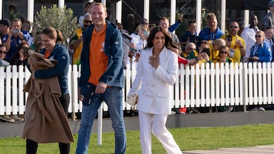 Meghan Markle arrives at the Invictus Games venue in The Hague, Netherlands. AP Photo