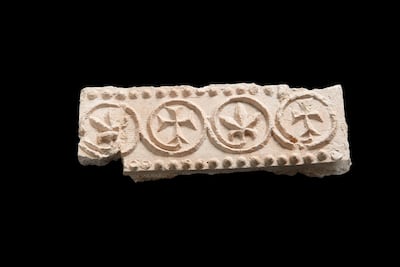 Frieze from the monastery featuring Christian crosses. Courtesy Department of Culture and Tourism - Abu Dhabi