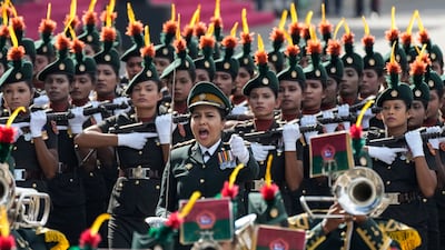 Sri Lanka army women's corp soldiers. AP Photo