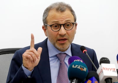 Lebanon's caretaker Foreign Minister Gebran Bassil gestures as he speaks at a news conference in Beirut on December 12, 2019. Reuters