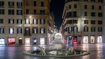 An empty Piazza di Spagna, in front of the Spanish Steps in Rome, Italy. Bloomberg