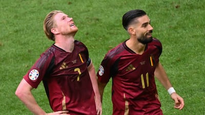 Belgium's Kevin De Bruyne and Yannick Carrasco. AFP