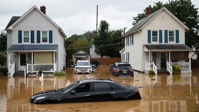 Flooding from Tropical Storm Henri in Helmetta, New Jersey, on August 22, 2021. AFP
