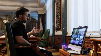 Ukrainian President Volodymyr Zelenskyy holds a video call to discuss the latest attacks on the country. Photo: Volodymyr Zelenskyy / X