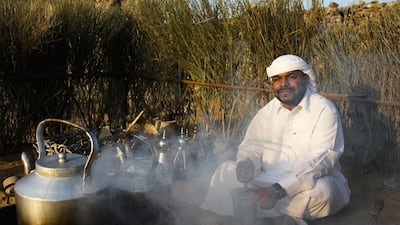 Moosr prepares traditional coffee on the tour. Lee Hoagland / The National