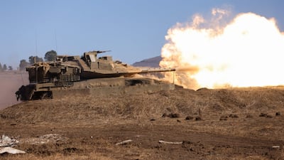 An Israeli drill in the annexed Golan Heights. Israel and Hezbollah have been involved in low-intensity battles since October. AFP