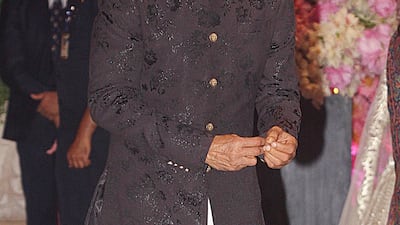 Jackie Shroff arrives at the engagement party in South Mumbai on Saturday June 30, 2018. AFP